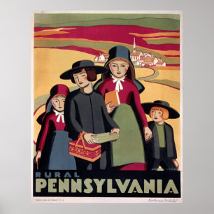 Poster de l'art Vintage WPA en Pennsylvanie rurale