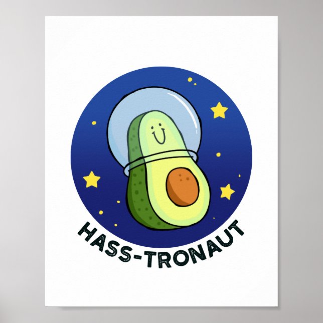 Poster de l'astronaute Avocado Space Pun (Devant)