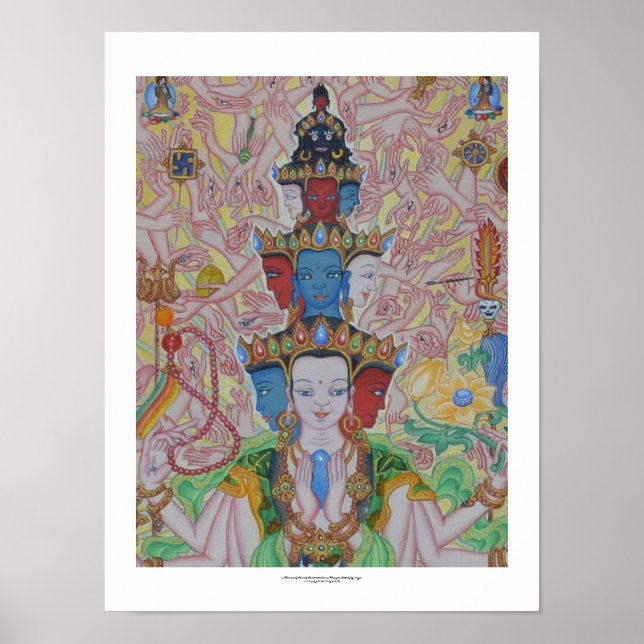 Poster de l'Avalokiteshvara armé (détail) (Devant)