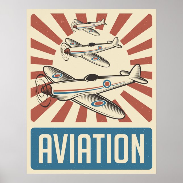 Poster de l'aviation rétro (Devant)