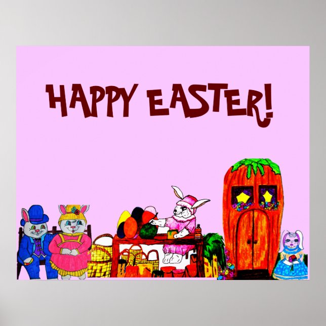 POSTER DE L'EASTER BUNNY COLLAGE (Devant)