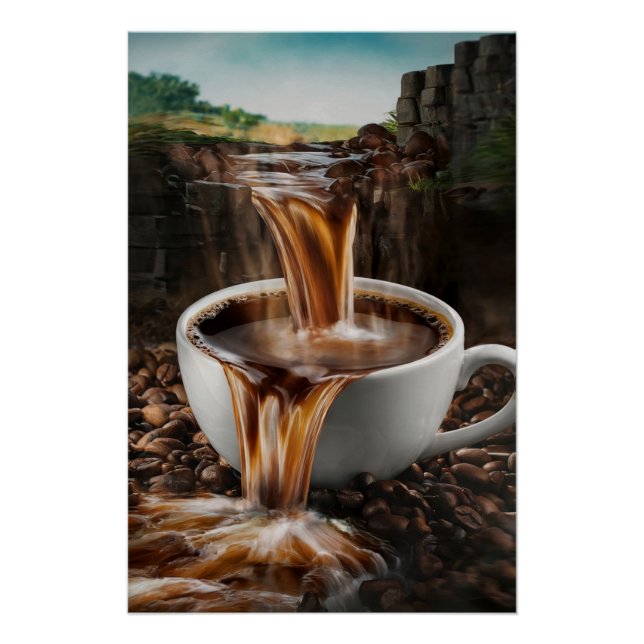Poster de l'eau de café | Surréaliste (Devant)