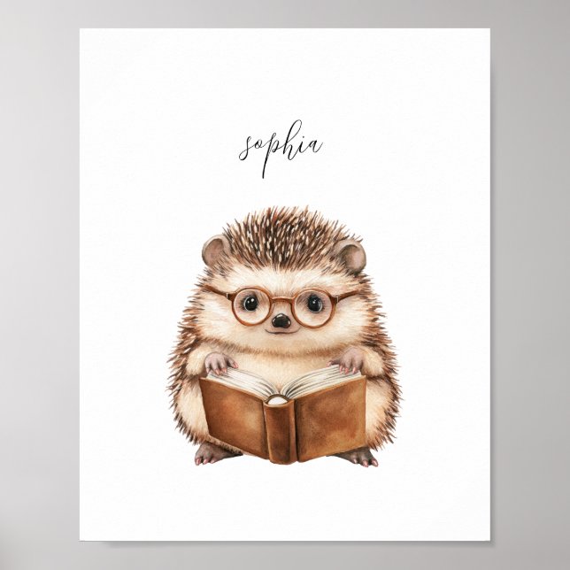 Poster de lecture de Hérisson mignon Imprimer (Devant)
