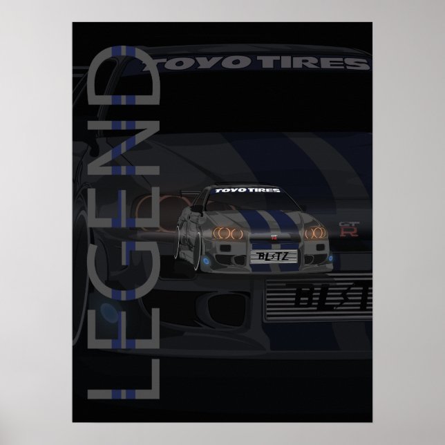 Poster de légende Nissan R34 GT-R (Devant)