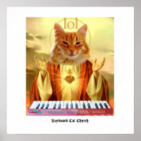 Poster de l'église de chat de clavier