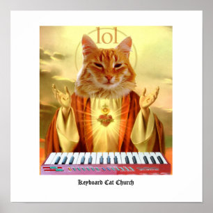 Poster de l'église de chat de clavier