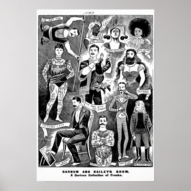 Poster de l'émission de freak Barnum & Bailey's (Devant)