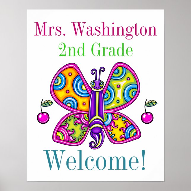 Poster de l'enseignant sur le thème des papillons  (Devant)