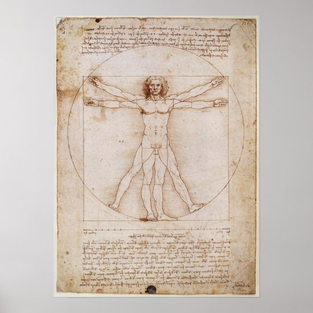 Poster de Leonardo da Vinci Vitruvian (Devant)