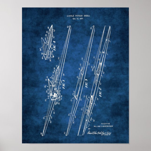 Poster de l'équipage d'aviron Diagramme de brevet  (Devant)