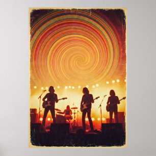 Poster de les années 70 psychédélique colorée - Fè