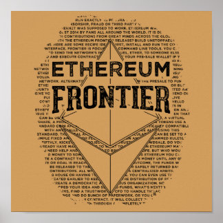 Poster de l'Ethereum Frontier (noir carré sur or)