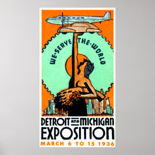Poster de l'Expo de Detroit Michigan 1936