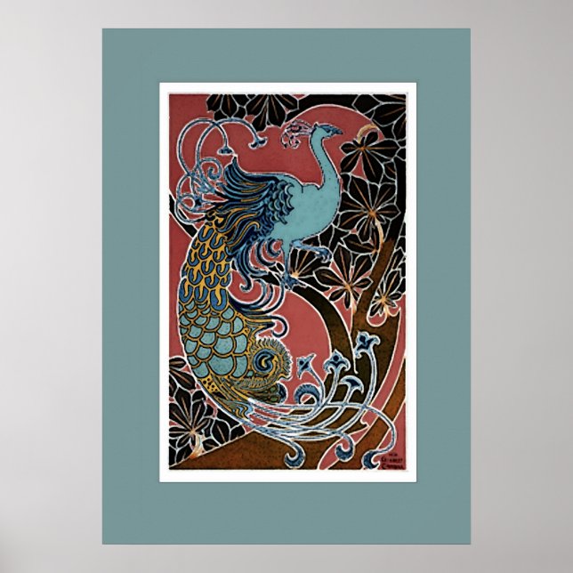 Poster de l'exposition Peacock vintage Imprimer (Devant)