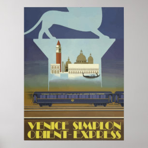 Poster de l'Express Vintage voyage Venice Orient