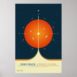 Poster de l'horloge atomique Deep Space, version o