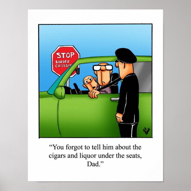 Poster de l'Humour du passage frontalier accidenté (Devant)