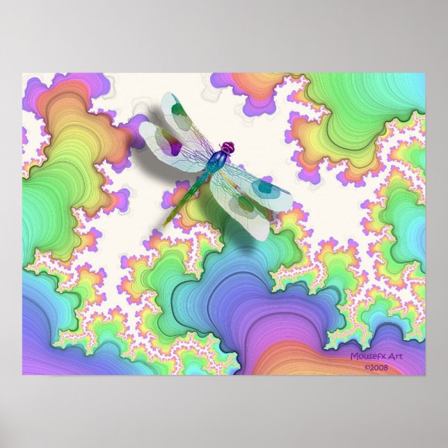 Poster de libellules (Pastels) (Devant)