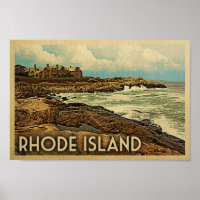 Poster de l'île de Rhode Poster Poster Vintage voy