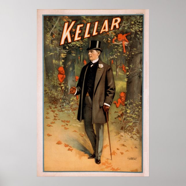Poster de l'Illusionniste-magicien KELLAR VAUDEVIL (Devant)