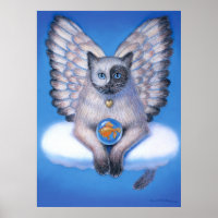 Poster de l'Imaginaire Art Yin Yang Cat Zen Bouddh
