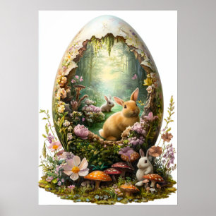 Poster de l'Imaginaire de la forêt de lapin de Pâq