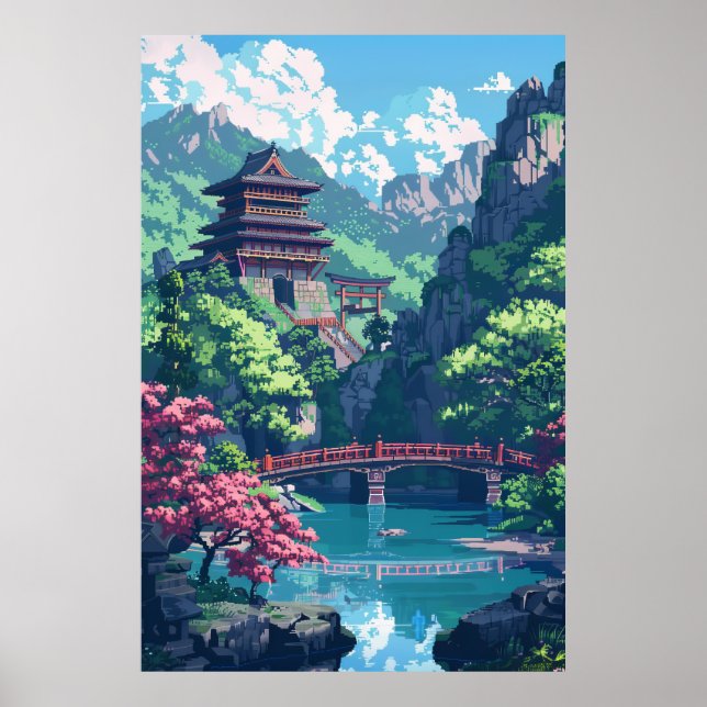 Poster de l'Imaginaire du château japonais Pixel A (Devant)