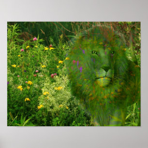 Poster de l'Imaginaire Fleur sauvage Lion