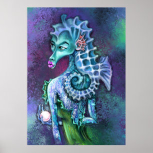 Poster de l'Imaginaire Seahorse Lady Imprimer - Pe