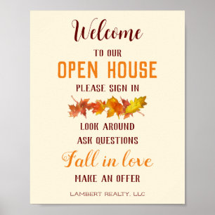 Poster de l'immobilier Open House Leçons d'automne