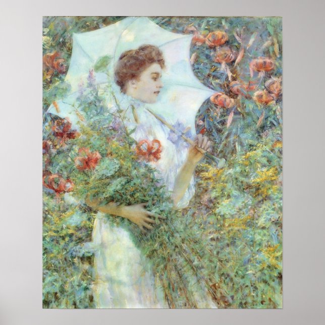Poster de l'impressionnisme parasol blanc (Devant)