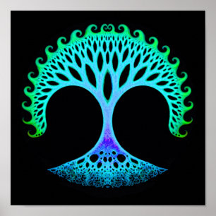 Poster de l'inspiration de l'arbre de vie fractal