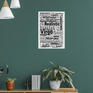 Poster de l'inspiration du nuage Virgo Zodiac Word