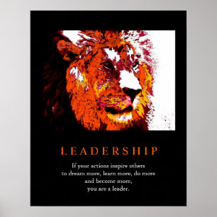 Poster de Lion pour le leadership motivationnel de