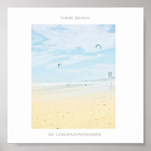 Poster de l'océan de la plage Think du Cap (Devant)