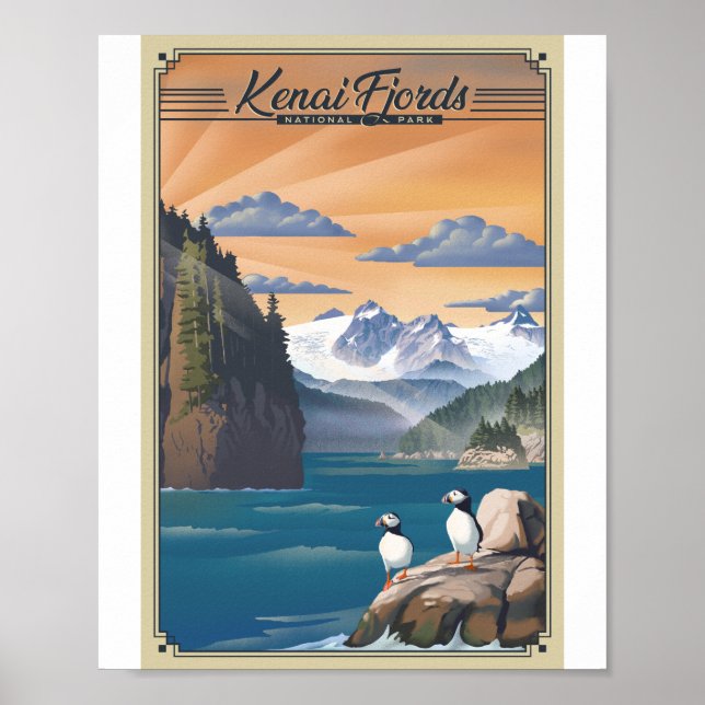 Poster de l'oeuvre Kenai Fjords National Park Lith (Devant)