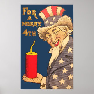 Poster de l'Oncle vintage Sam 4 juillet