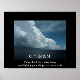 Poster de l'optimisme et des nuages de la démotiva
