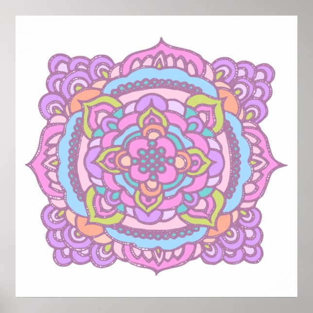 Poster de l'ornement de Tracery Coloré (Devant)