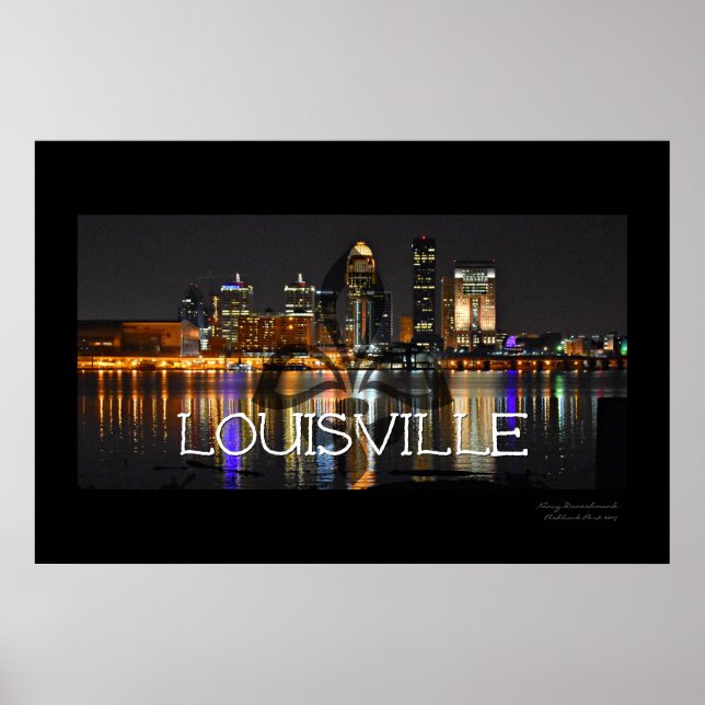 Poster de Louisville Skyline avec Fleur de Lis (Devant)