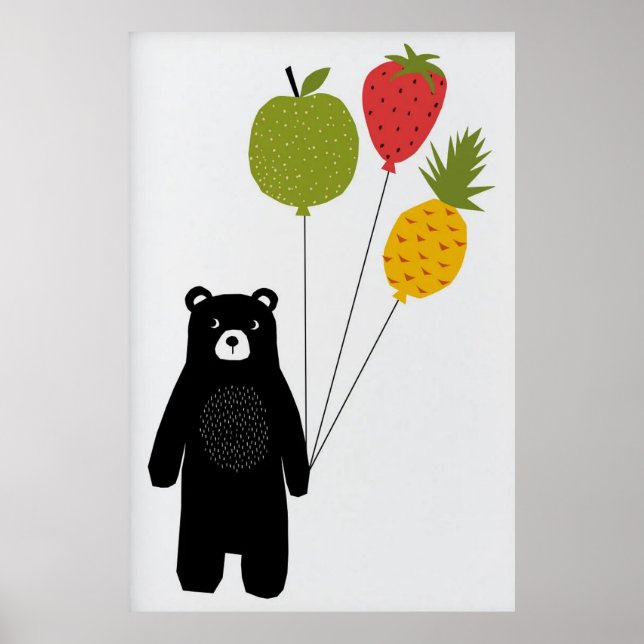 Poster de l'Ours avec ballons (Devant)