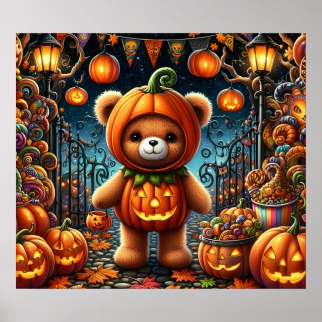 Poster de l'ours en peluche d'Halloween (Devant)