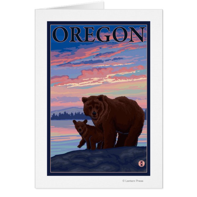 Poster de l'ours et de l'ourson - Vintage voyage (Devant)
