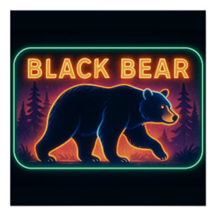 Poster de l'ours noir Neon