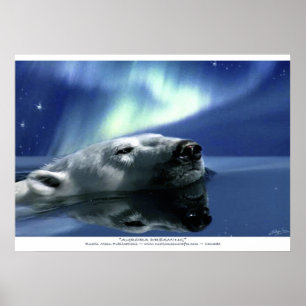 Poster de l'Ours Polaire de natation et Aurora Imp