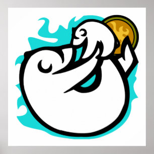 Poster de l'ours polaire maman et bébé