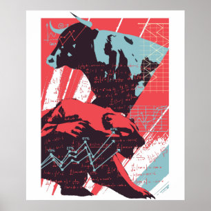 Poster de l'ours stock Market Bull
