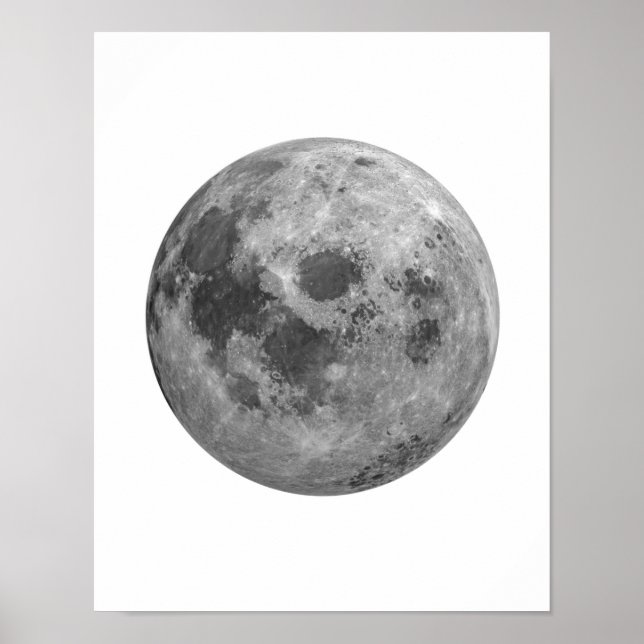 Poster de lune, Décor de lune, Poster de Pleine lu (Devant)