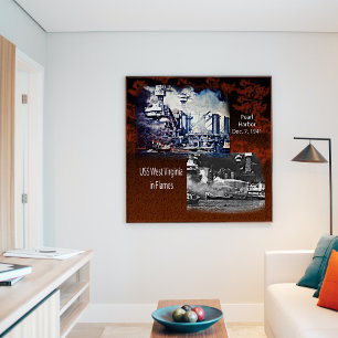 Poster de l'USS West Virgina, Pearl Harbor 1941