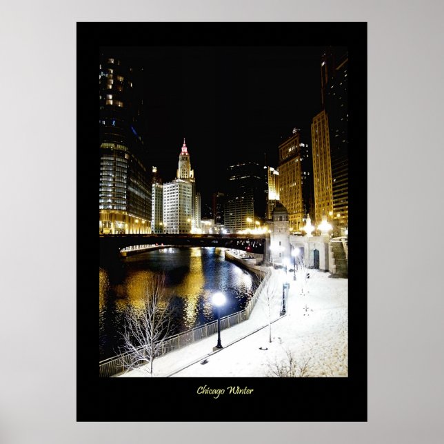 Poster de luxe Chicago Winter (Devant)